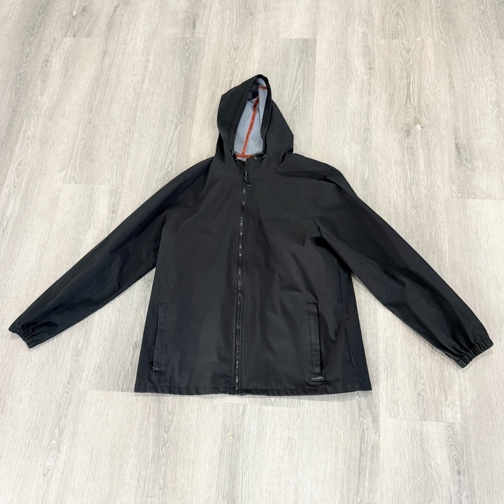 Voyager Stylish Black Hooded Windbreaker for Men size L